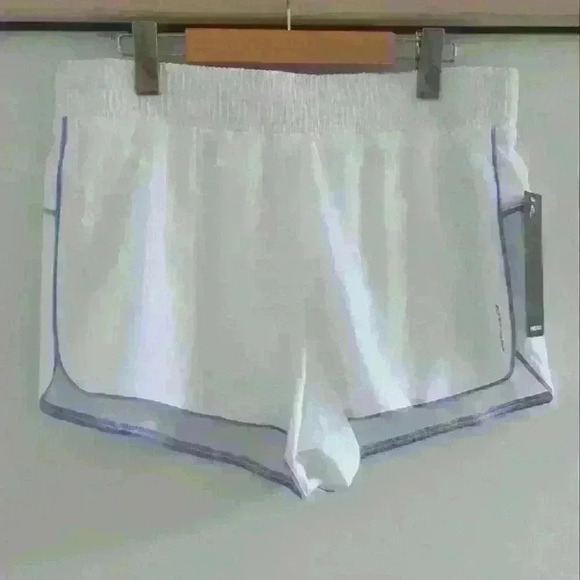 HEAD | Women's White/Blue Mid Rise Relaxed Athletic Shorts - Picture 1 of 4